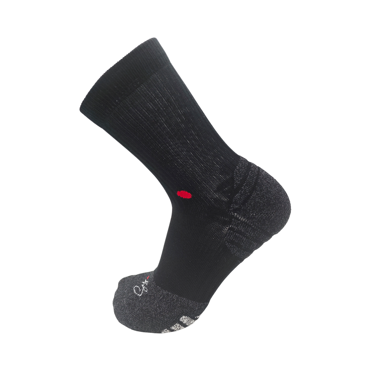 Black SY crew sock, side view